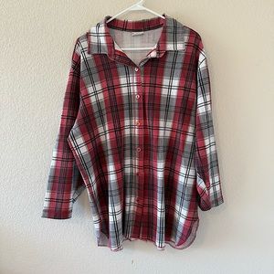 ‘Just For Women’ Plaid Long Sleeve Button Up Top